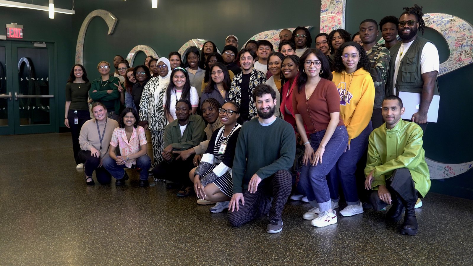 Group photo of the apprenticeship cohort at the Google office