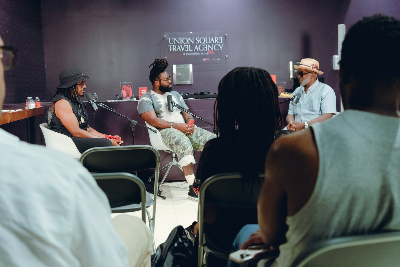 Live panel discussion in front of an audience at Union Square Travel Agency